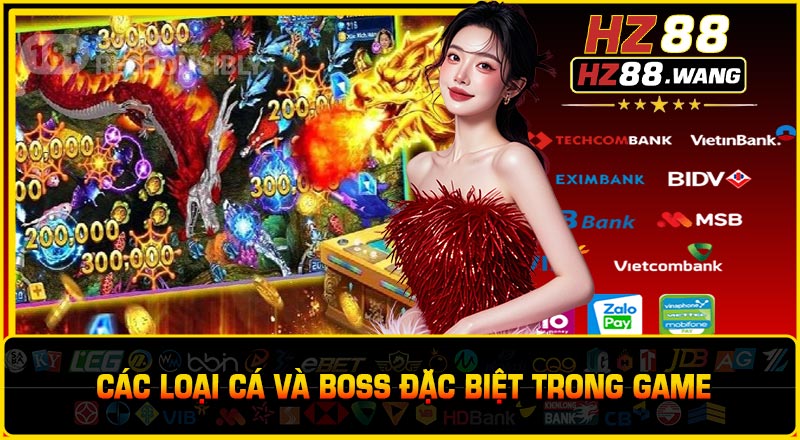 Các loại cá và boss đặc biệt trong game